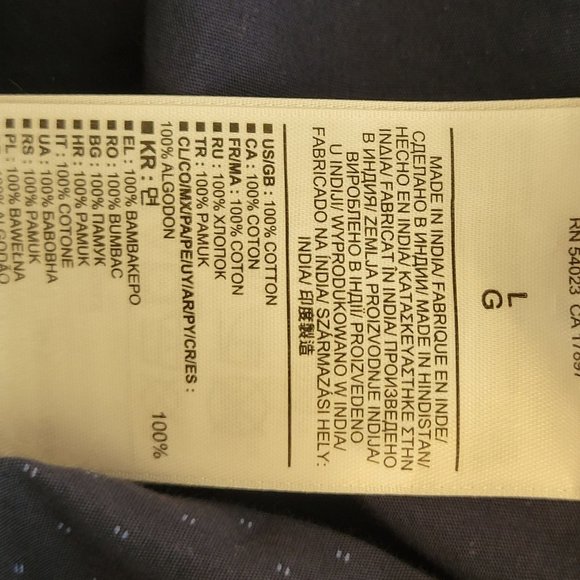 Banana Republic Mens Slim Fit L/S Button Down Shirt Size L Navy with Blue Dots - Picture 10 of 12